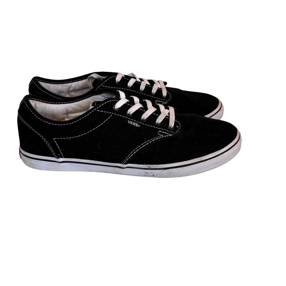 Vans Women's Black Canvas Lace-Up Sneakers Size 7.5 US Skater‎ Streetwear Retro